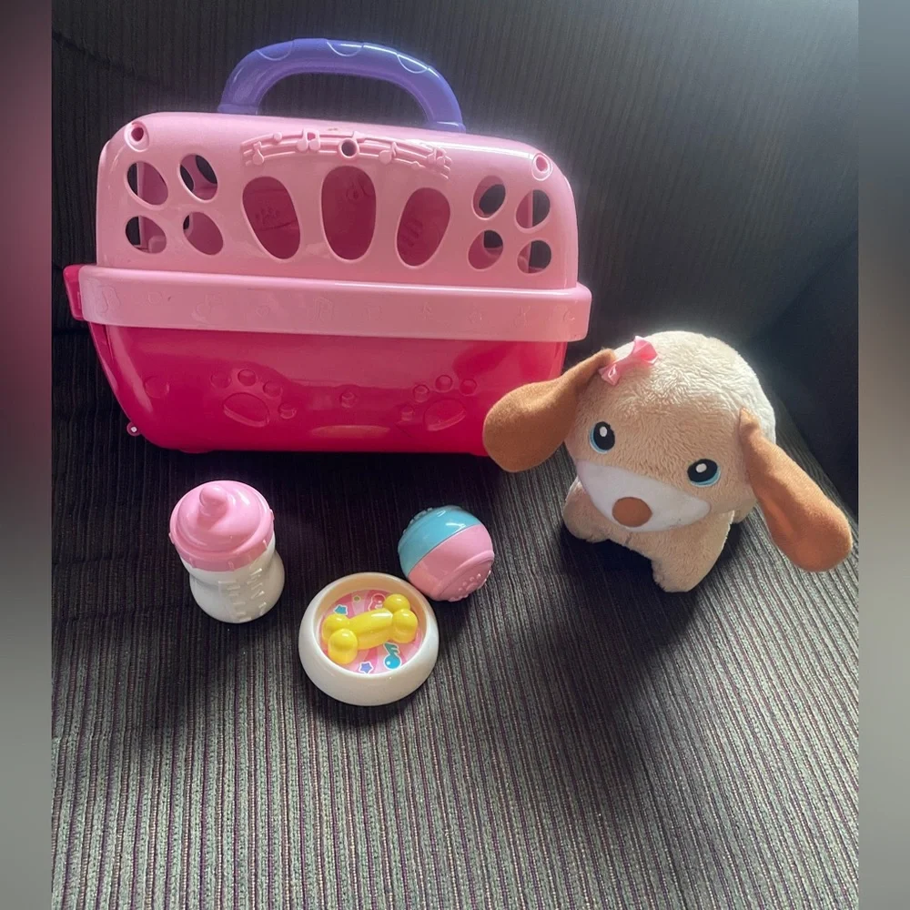 Vtech Care For Me Interactive Learning Puppy Carrier. 4pc Set.